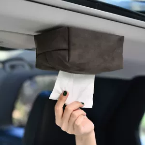Magnetic Car Tissue Box, In-Car Tissue Holder, Car Hanging Bag, Sun Visor Center Console High-End Tissue Hanging Bag