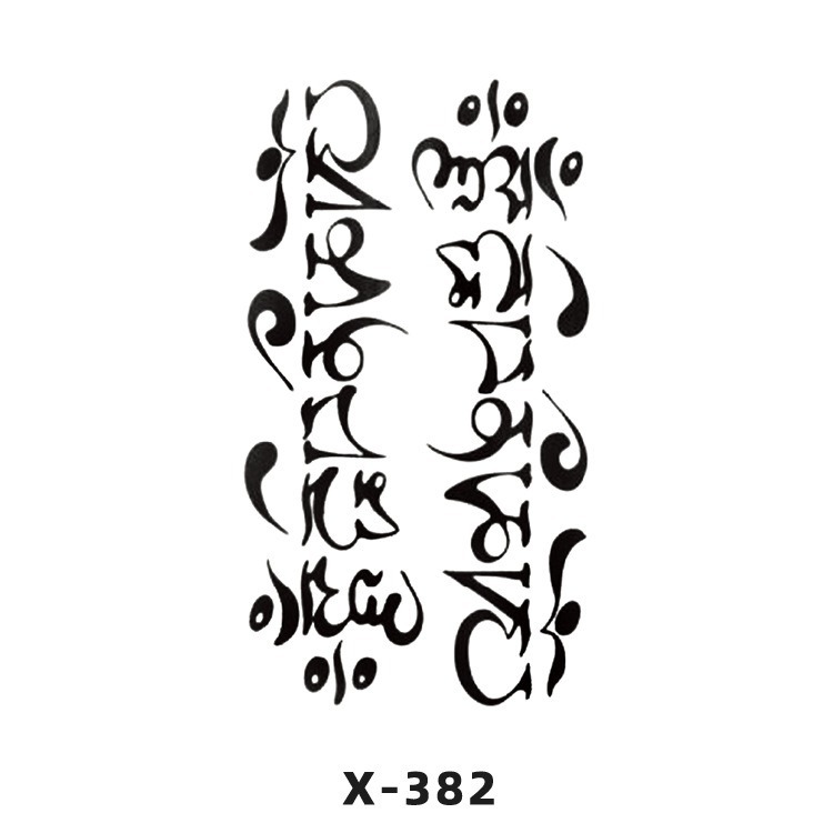 Arco de flor pequeña pegatinas de tatuaje fresco 3D dibujos animados transfronterizo Henna rosa impermeable texto en inglés pegatinas de tatuaje