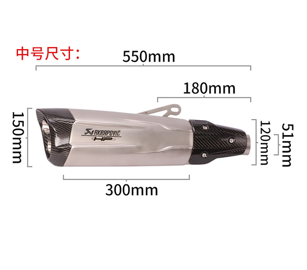Universal motorcycle modified exhaust pipe carbon fiber tail section shaped forza350 xmax300 spring wind 800MT