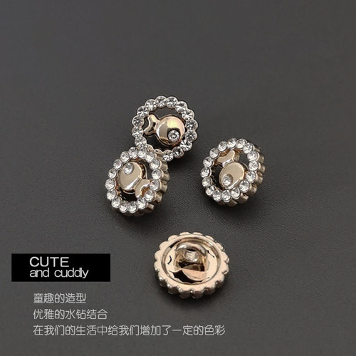 Diamond-embellished fish-shaped button-down sweater with snow chiffon knitting buttons, 10MM shirt buttons, hand-stitched decorative buttons DIY embellishment