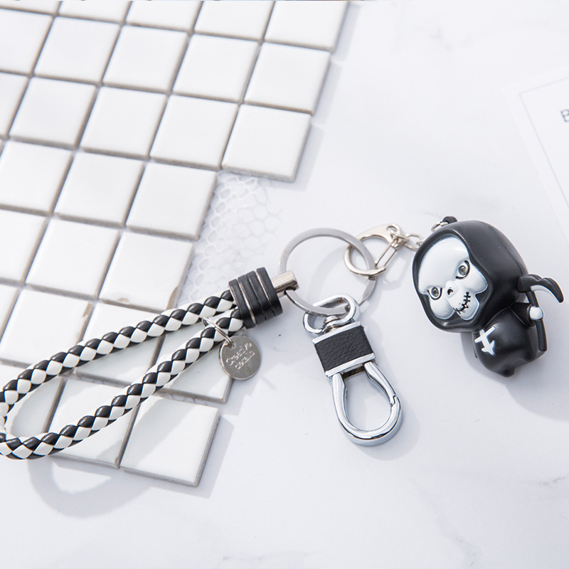 Halloween Reaper Car Llavero Ghost Brillante Tricky Spoof Sound Colgante Halloween Creative Bag Colgante