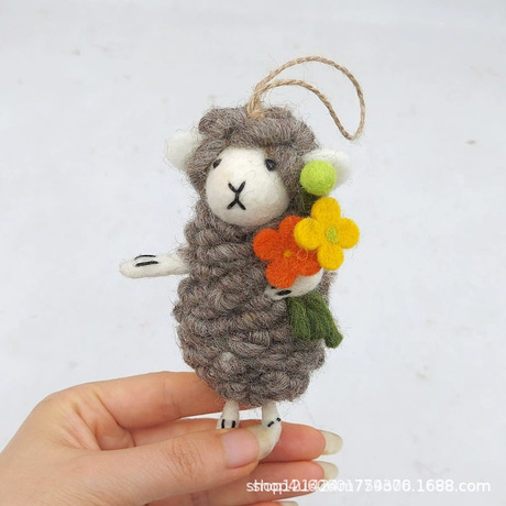 Nepal Custom Needle Felted Nepalese Wool Felt Finished Product, Sheep Flower Pen