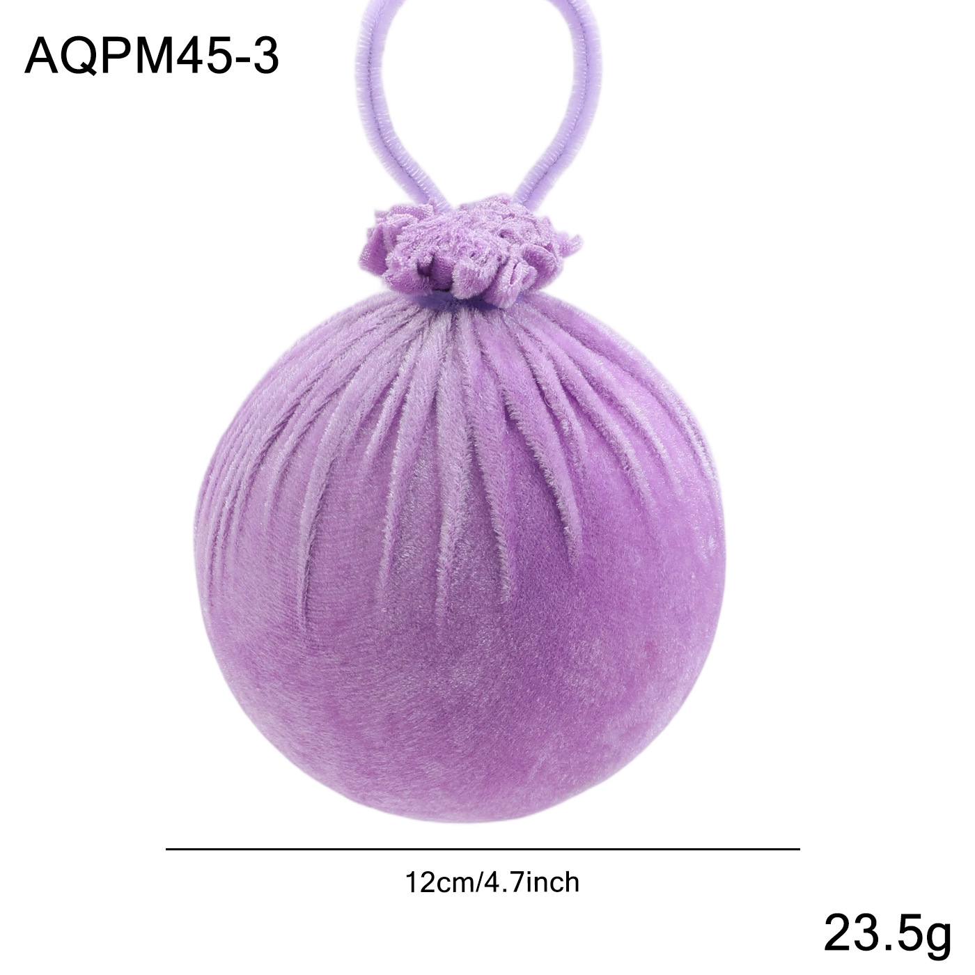 Nuevo producto de tela de flocado púrpura bola de Navidad árbol de Navidad decoración colgante bola colgante decoración