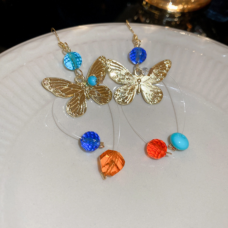 16g Weight Iron Ear Needle Material Drop Earrings Classification 1 Pair Quantity Beach, Date, Lawn Occasion Alloy Material Butterfly Pattern All Seasons Season Women's Gender Polished Finish Vacation, Sweet Style 1 Pair Vacation Sweet Butterfly Alloy Drop Earrings 13