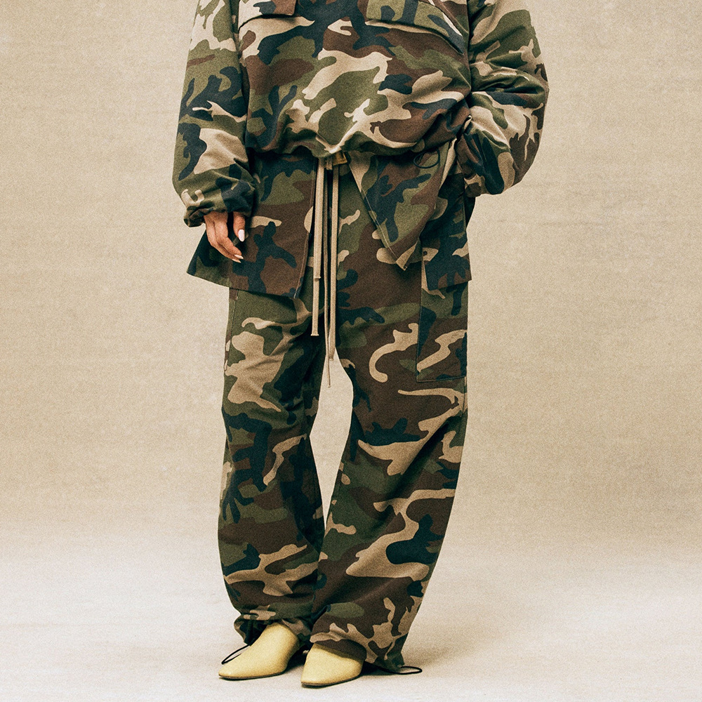 24FW FOG ESSENTIALS Pantalones de trabajo sueltos camuflados para hombres y mujeres pantalones casuales