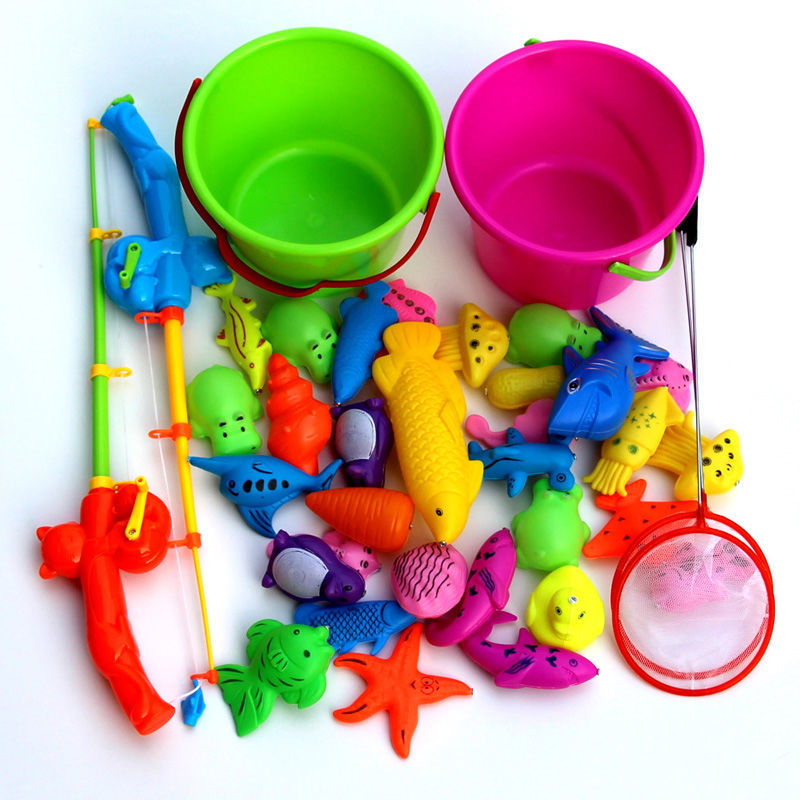儿童钓鱼玩具磁性鱼套装宝宝戏水玩具钓鱼玩具套装水池|ms