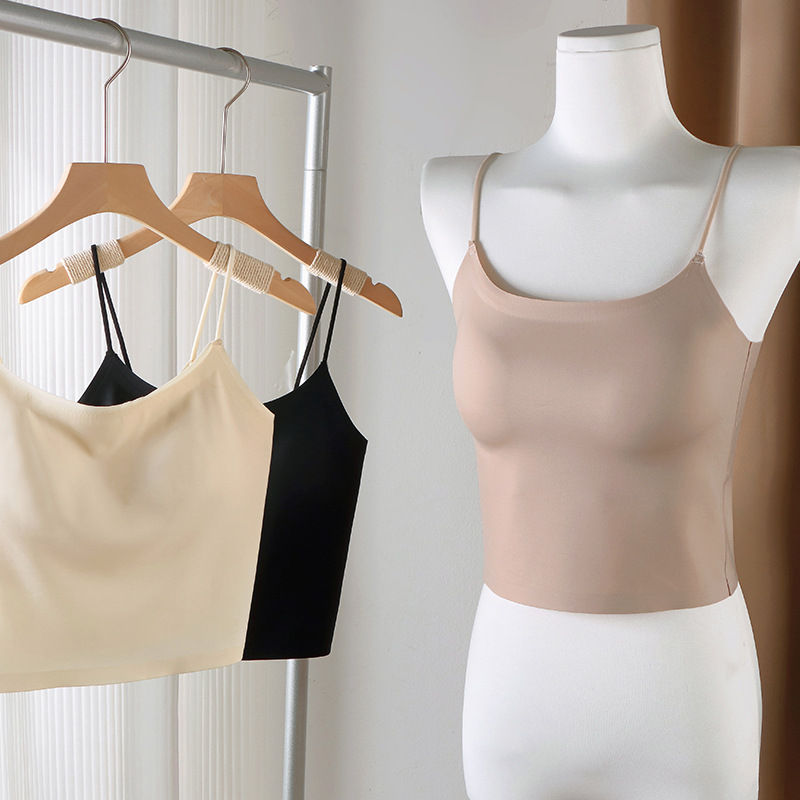 Belleza espalda sin costura camisola mujer fija pecho pad interior y exterior desgaste sin anillo de acero push up pecho-recogida camisola mujeres