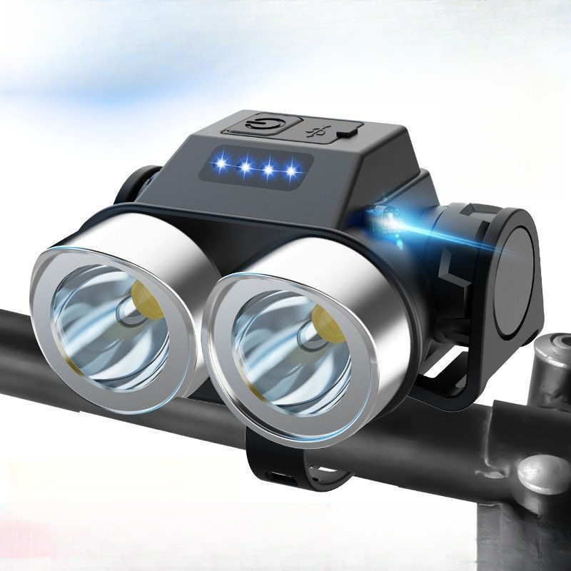 Strong Light Outdoor Bicycle Mountain Bike Sports Night Rider Flashlight Rainproof Student Universal Portable Cycling Light Equipment