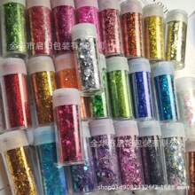 跨境闪粉套装28色粗细混金葱粉手工diy流麻耐高温金葱粉套装批发