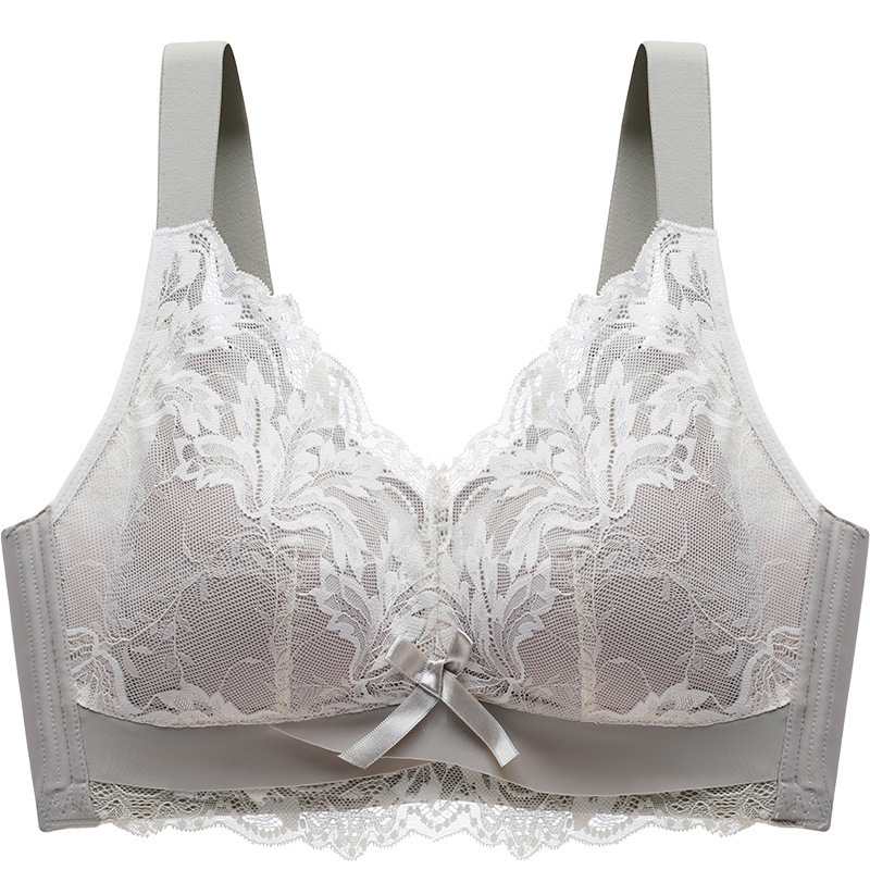 Látex costura contraste color ropa interior de las mujeres taza fina pecho grande pequeño ajustable mama sujetador sin anillo acero