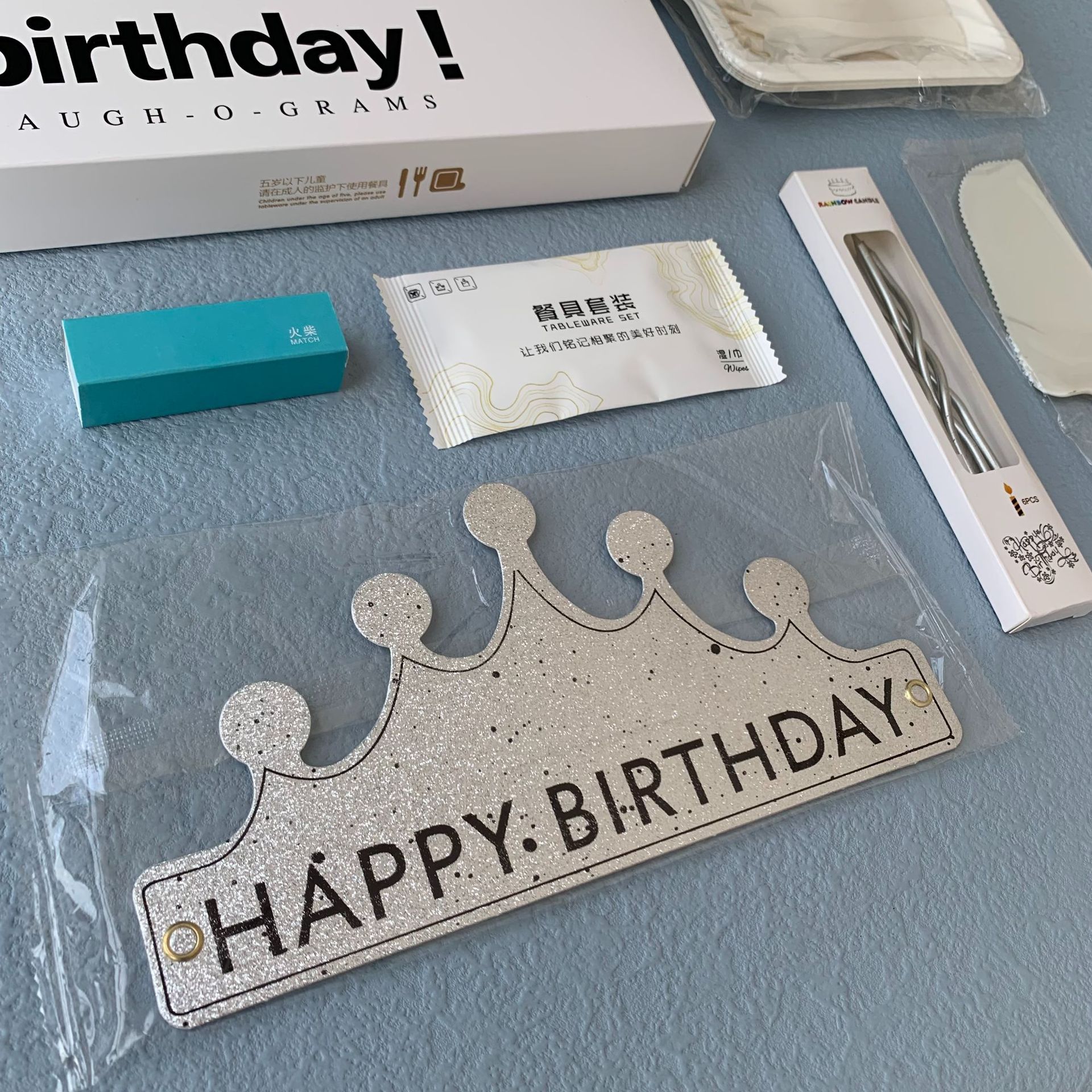 Juego de Platos y Cubiertos Desechables para Pastel, Biodegradable, para Fiesta de Cumpleaños