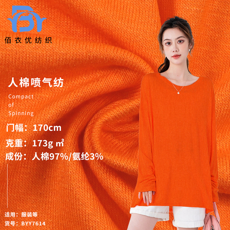 工厂现货男女短裤长裤打底衫超薄弹力人棉喷气纺针织面料