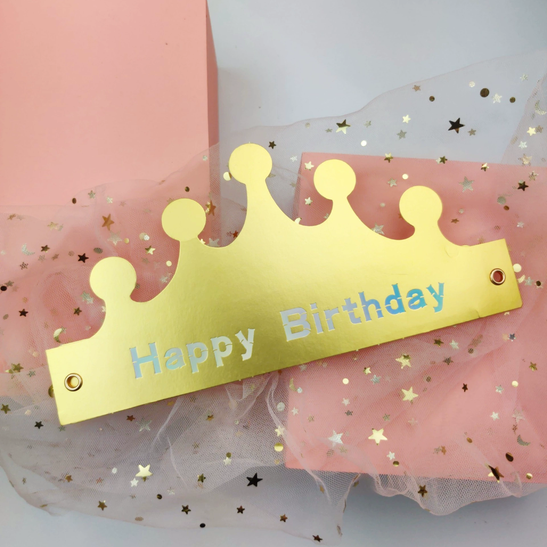 Brand foldable children's golden hat, hair accessory, internet celebrity