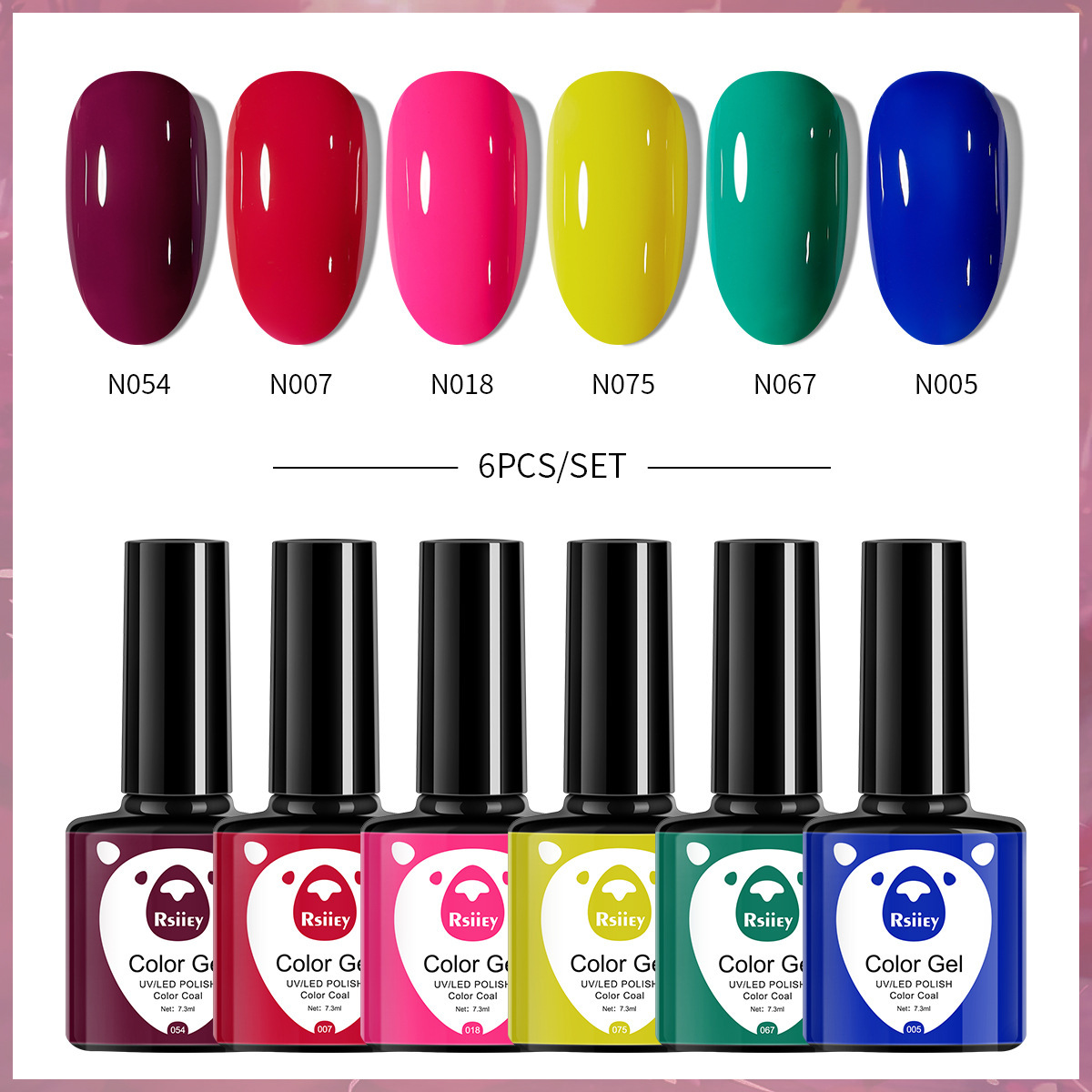 6-color nail polish glue suit popular color painted glossy cat eye UV phototherapy glue for nail salon