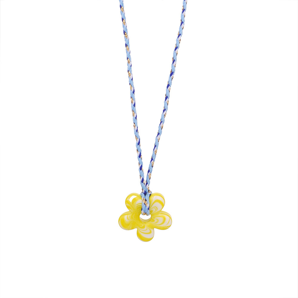 10g Weight glass Pendant Material Pendant Necklace Classification rope Chain Material Woven Chain Chain Type 1 Piece Quantity Holiday, Daily Occasion glass, rope Material Flower Pattern Women's Gender Plating Design Vintage Style, Classic Style Style Vintage Style Classic Style Flower Glass Rope Woven Chain Pendant Necklaces Wholesale 9