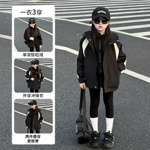 女童外套2025新款今年流行爆款女孩春装风衣儿童春秋款夹克冲锋衣