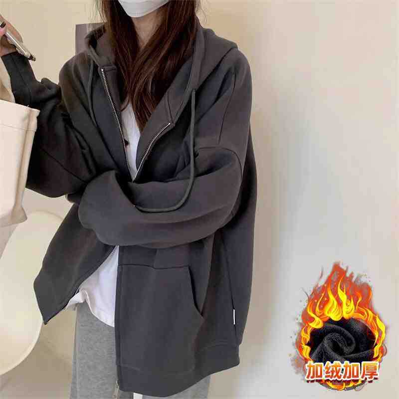 即墨卫衣女早秋外套2025秋冬款上衣小个子学院风新款连帽拉链开衫|undefined