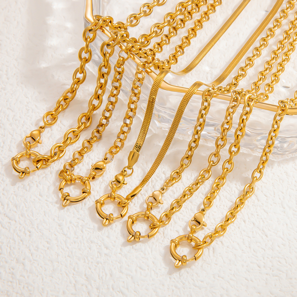 8g Weight PVD Coated Gold Plating Process Chain Jewelry Making Type 40-45cm Jewelry Making Size Lobster Trigger Clasp Closure Clasp Closure Type 18K Gold Plated Plating Material Paperclip Chain, cable chain, snake chain Chain Type 1 Piece Quantity 304 Stainless Steel Material Geometric Pattern Polished Finish Simple Style Style 1 Piece 304 Stainless Steel 18K Gold Plated PVD Coated Paperclip Chain Cable Chain Snake Chain Polished 40-45cm DIY Jewelry Accessories Chain Simple Style Geometric 1