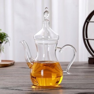 Arabic Glass Pot Coffee Pot High Temperature Resistant Transparent Glass Pot Borosilicate Tea Pot Flower Tea Pot
