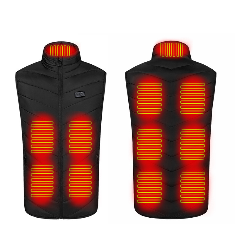 Transfronterizo Doble zona de control 5 Distrito 9 Distrito 11 distrito calefacción chaleco invierno de mediana edad y ancianos inteligente temperatura constante chaleco eléctrico al por mayor