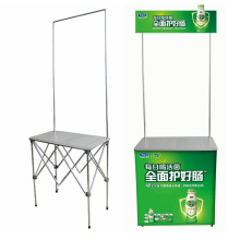 铝合金便携促销台展架商场促销桌试吃台拉网式折叠全铝促销台厂家
