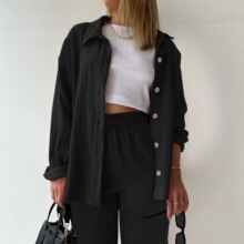 Autumn winter Long sleeves coat women suit leisure two piece