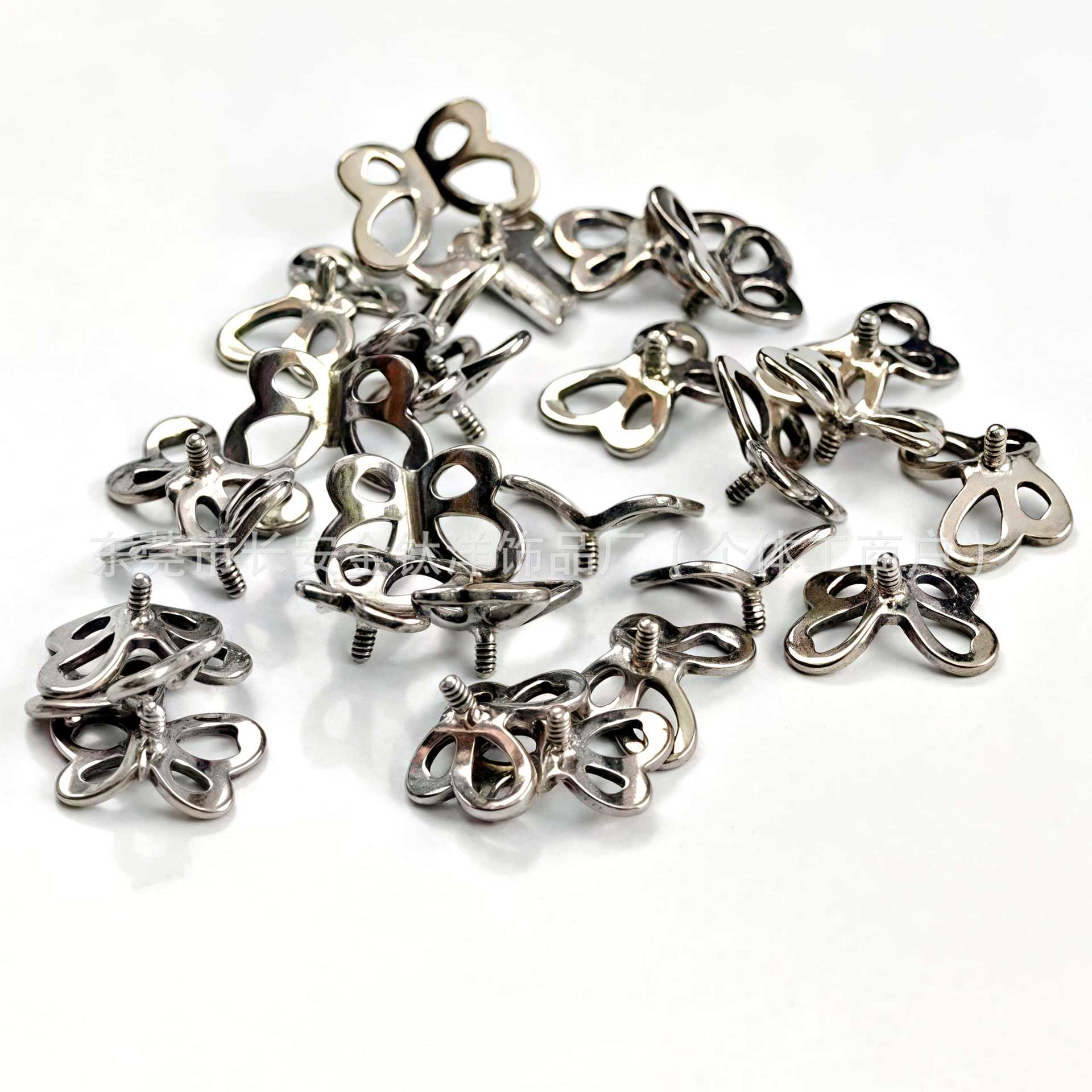 F136 Titanium Hollow Butterfly Threaded Ear Nail Stud Ear Piercing Jewelry G23 Titanium Alloy detail image 7