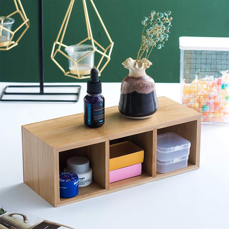 Caja de almacenamiento de madera, lápiz de bambú, caja de almacenamiento de escritorio, soporte de control remoto, caja de almacenamiento de escritorio, fijación de almacenamiento de artículos diversos