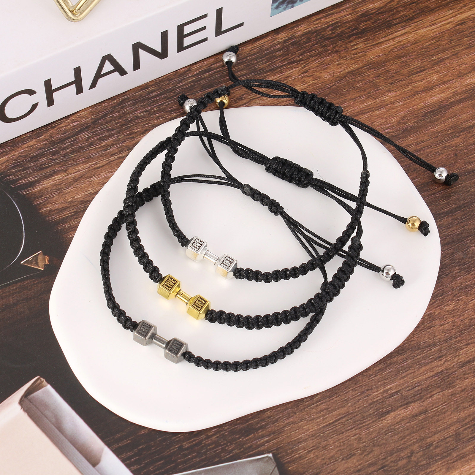 Simple Style Letter Alloy Mixed materials Handmade Menu0027S Bracelets 1 Piece