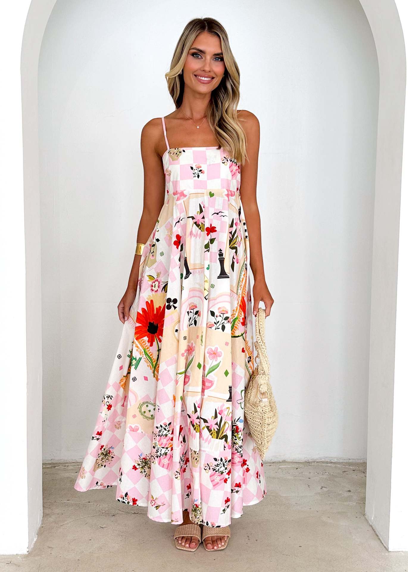 Holiday, Selfie Occasion Wholesale Women's Casual Elegant Streetwear Flower Holiday Selfie Strap Sleeveless Strap Dress