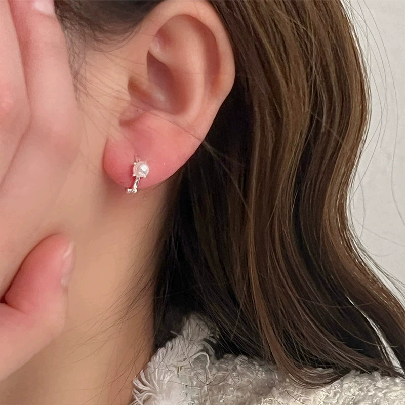 Серьги Silver 925, корейский цветочный минимализм, простой элегантный тренд