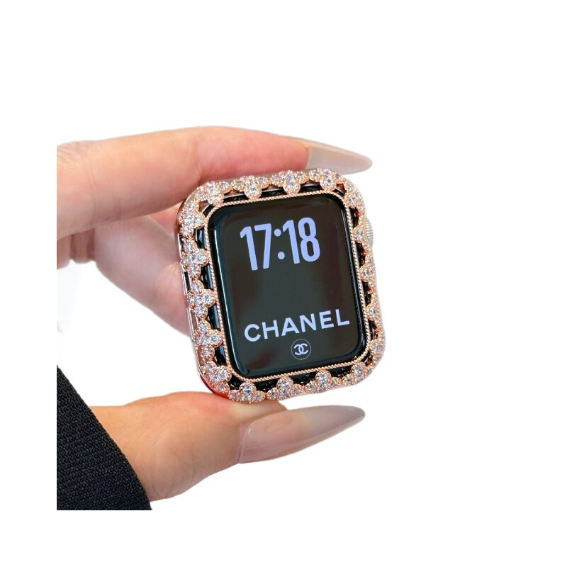 Apple Applewatch ウォッチハイエンド四つ葉のクローバー ジルコン銅金属 iwatch ケース保護ケースに適しています。|undefined
