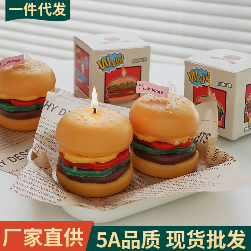 Hamburguesa Vela de aromaterapia Regalo de mano Vela de simulación al por mayor Regalo de aromaterapia de cumpleaños Cera de modelado de fragancia de candle