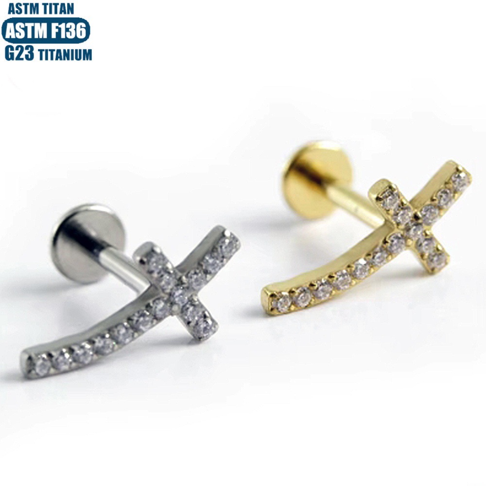 Pointed titanium steel lip stud product view