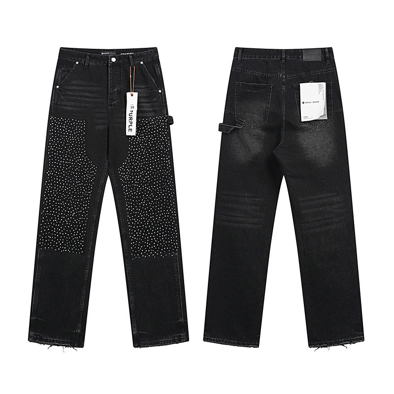 Marca de moda para hombres y mujeres 2025 nuevo verano nuevo estilo pantalones cortos de mezclilla de diamantes calientes rotos pantalones cortos retro de calle de todo fósforo rectos