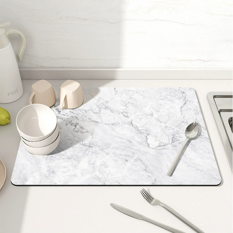 Kitchen drain pad desktop tableware drying cushion cushion table diatom mud sucking tea table pad