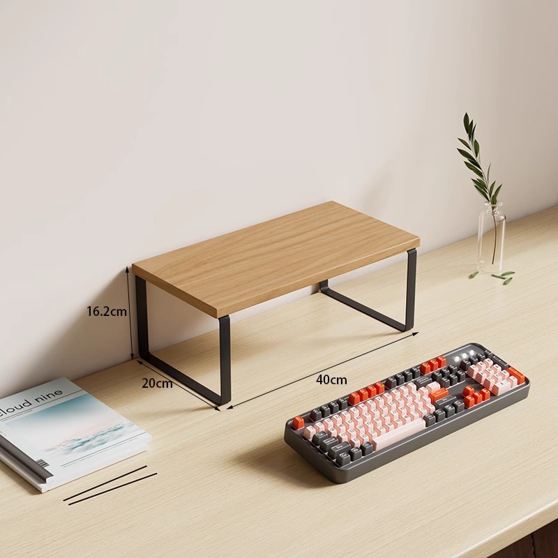 대형 40X20X16.2CM 나무 색상 + 블랙 프레임