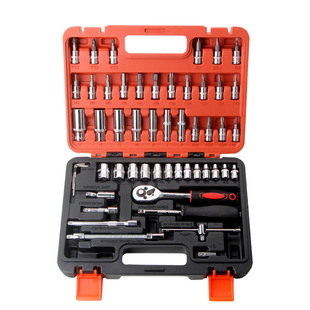 Factory direct ratchet socket wrench 53-piece tool repair car toolbox multi-function set