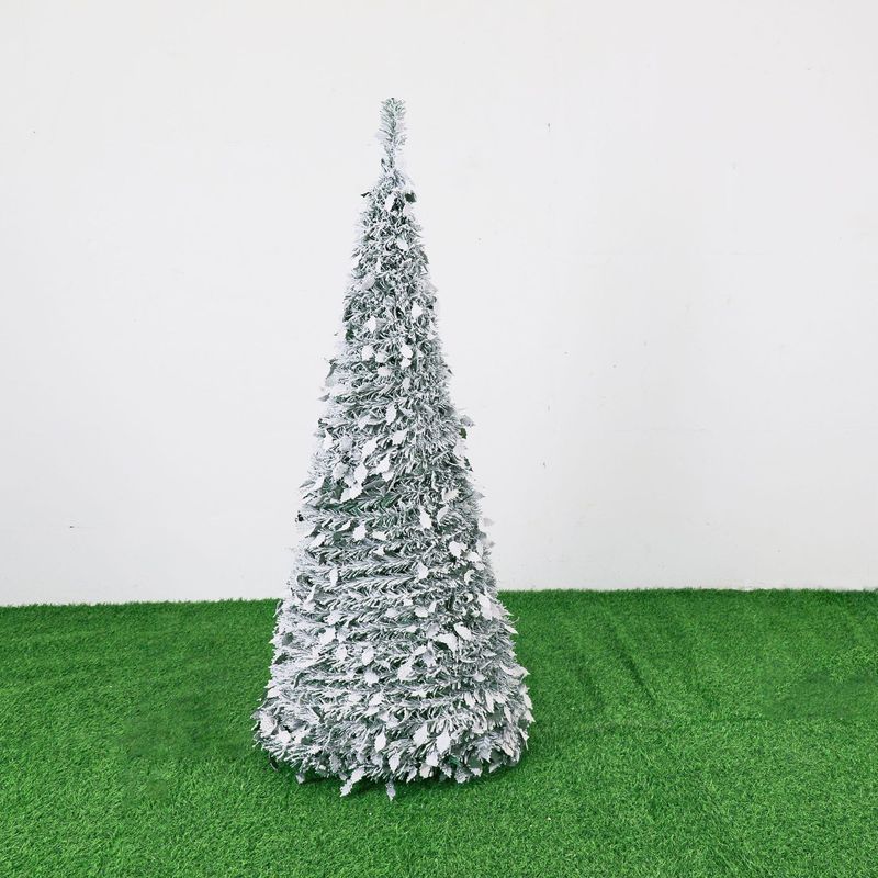 クリスマス装飾白い落雪伸縮クリスマスツリーセット家庭用宝塔折り畳み可能な円形着地木クロスボーダー|undefined