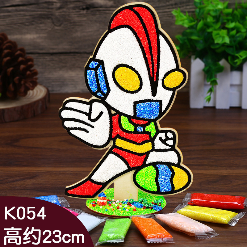 木板スノーフレーク泥絵パール泥粘土絵幼稚園児手作り立体粘着絵画|undefined