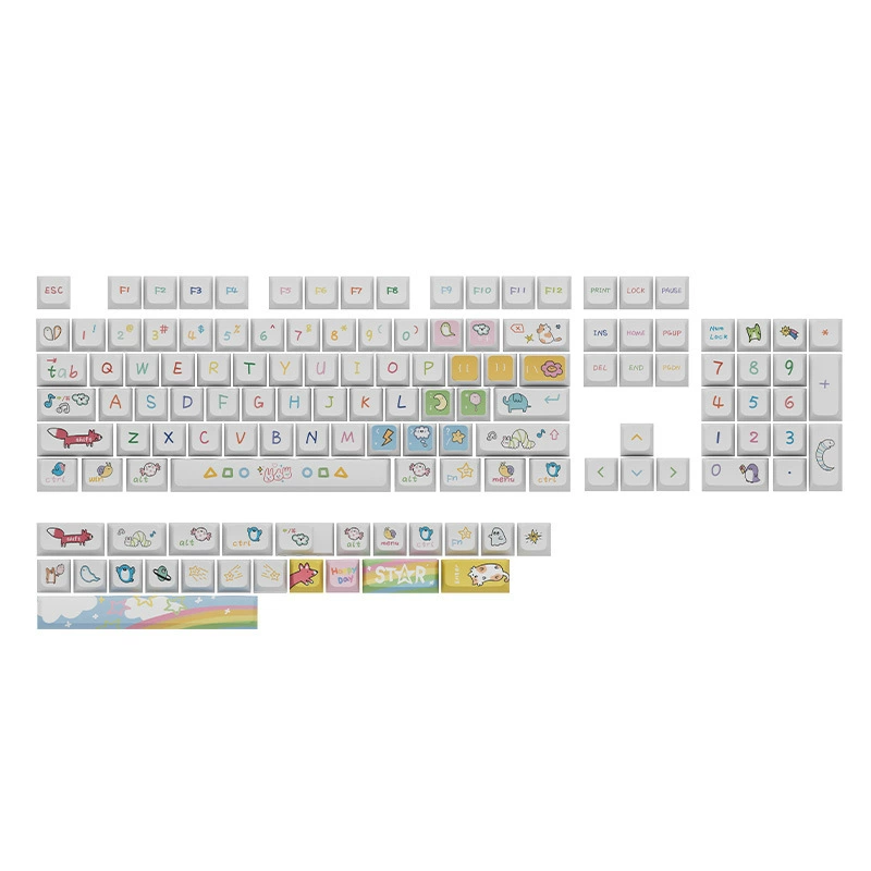 Матовый PBT XDA сублимационные клавиши на тему собаки Pacchard российского и японского дизайна полный набор универсальных клавиш для механической клавиатуры