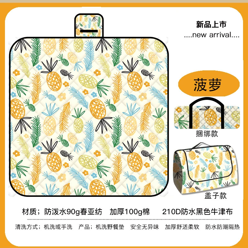 Picnic mat with pictures and samples, customized spring outing moisture-proof mat, thickened waterproof lawn mat, portable beach mat for foreign trade