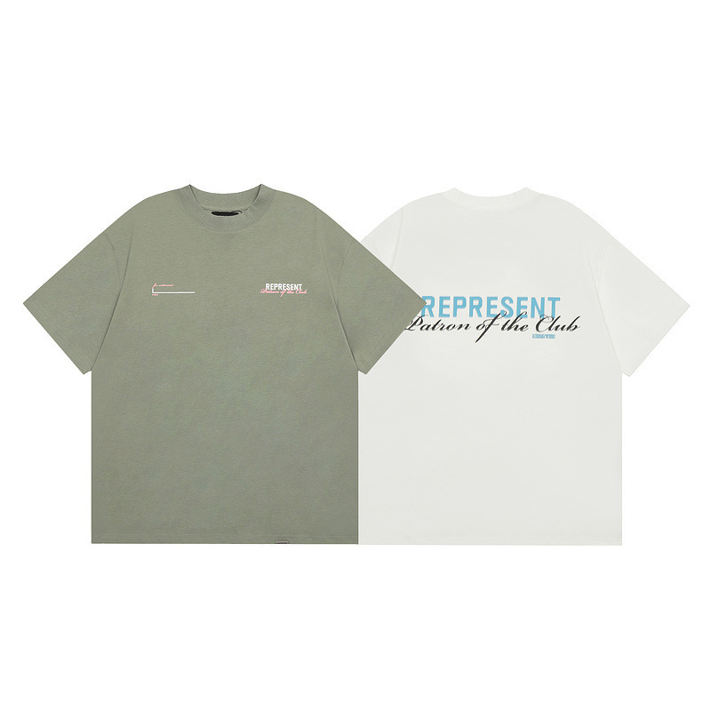 Cross-border American Fashion Brand REPRESENT Signature Letter Printed Short-sleeved T-shirt for Men and Women American High Street Loose Half-sleeved T-shirt