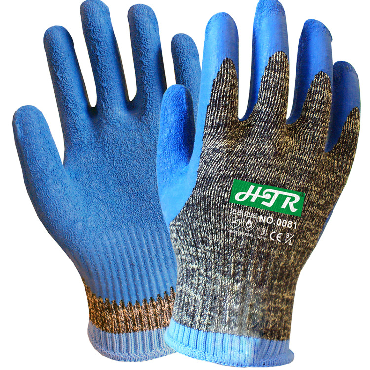 海太尔0081迷彩钢丝乳胶防割手套 耐磨防割手套 防撕裂