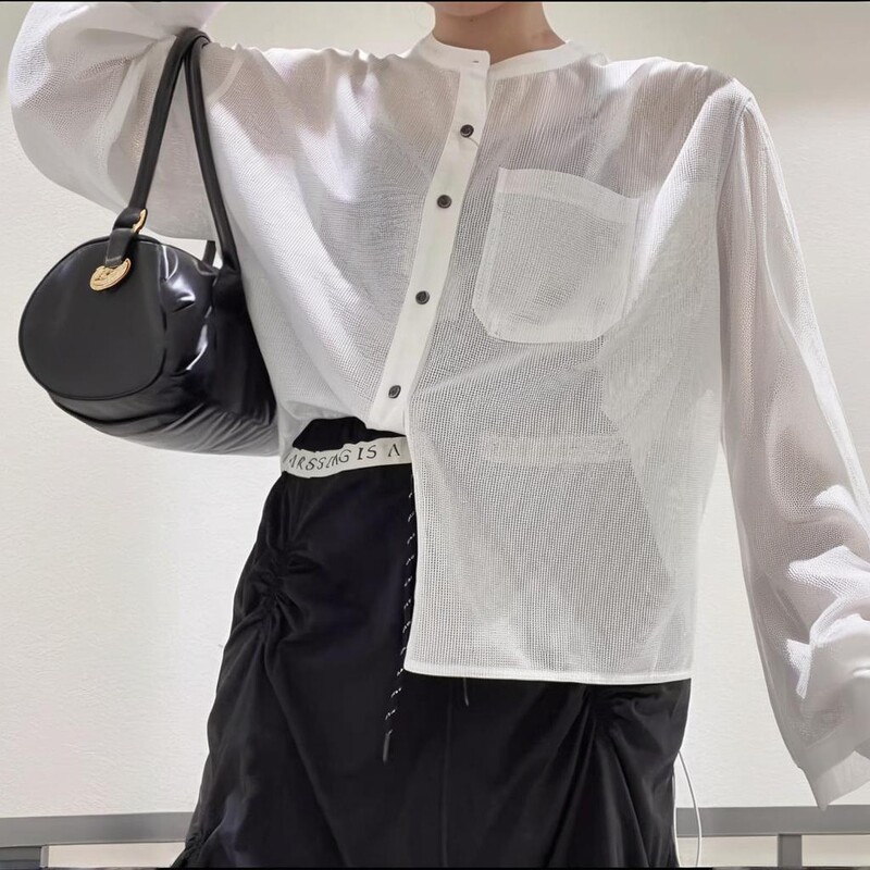Transparent and Just Right for 15,000 Yen! 2025 Spring and Summer New Japanese Classy Exquisite Mesh Shirts