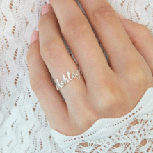eManco 個性名字戒指 創意DIY英文字母 不銹鋼戒指 跨境時尚手飾
