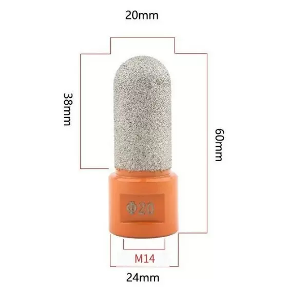 钎焊指型磨棒石倒角器英修边刀直刀大理石开孔器金刚石圆头角磨机