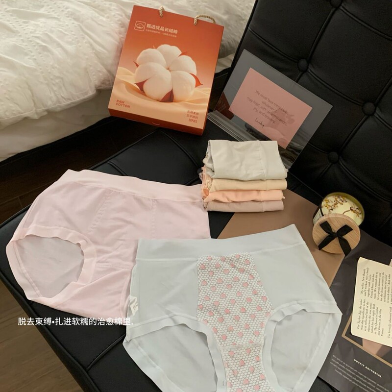 JM cotton mulberry silk antibacterial underwear ladies antibacterial mulberry silk bottom gear hip high waist briefs 6 Pack