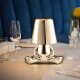 Bedside touch control table lamp, colored cloth velvet gold decoration Thinker statue LED table