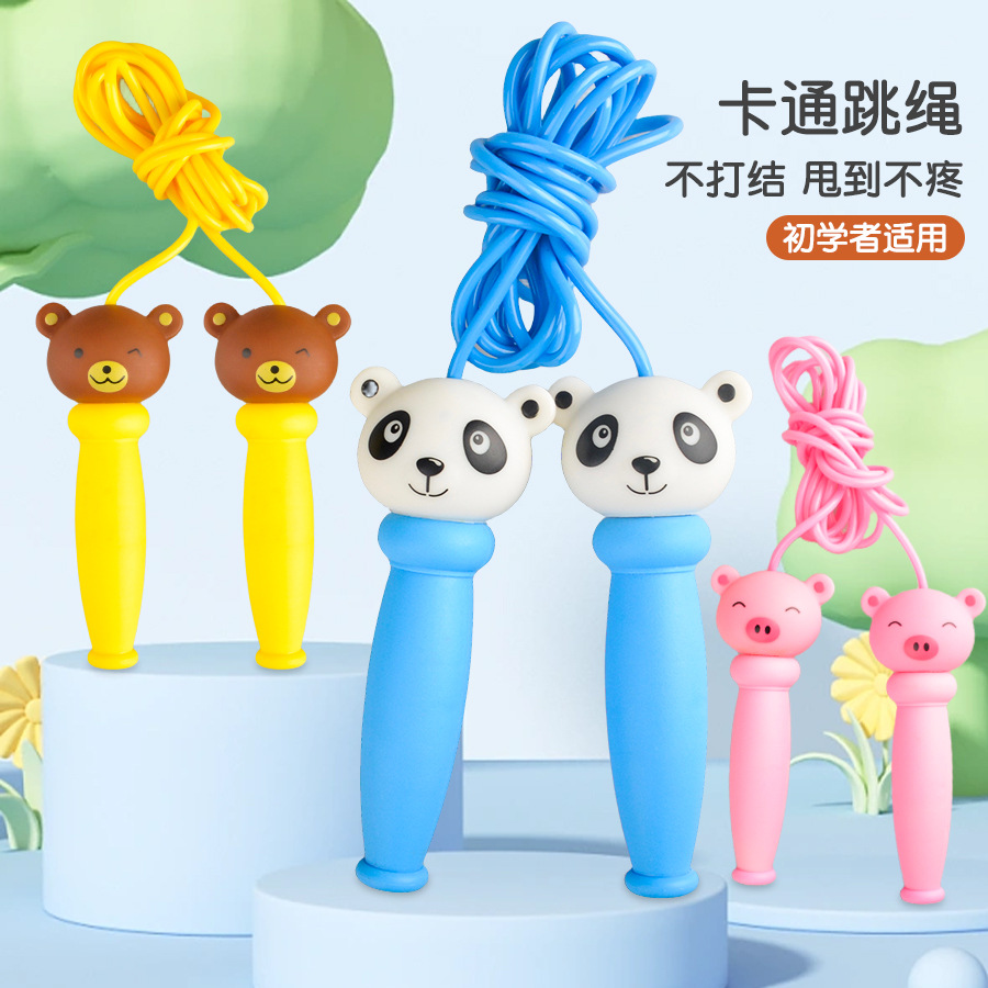 Cross-border Children's Cartoon Animal Jump Ropes for Elementary & Middle School Beginners, Fancy Jump Rope Toys for Kindergarten Physical Education Sports